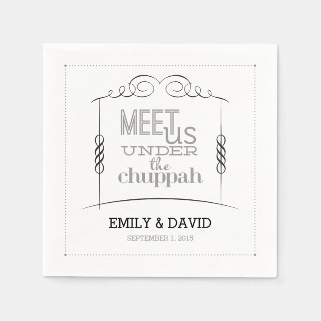 Serviette En Papier Sous les serviettes de Mariage juif Chuppah (Devant)