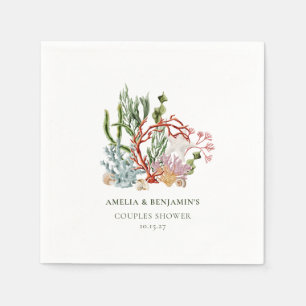 Serviette En Papier Sous-marin Coral Coques Couples Douche