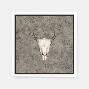 Serviette En Papier South-West Rustic Ranch crâne Marron Splatter