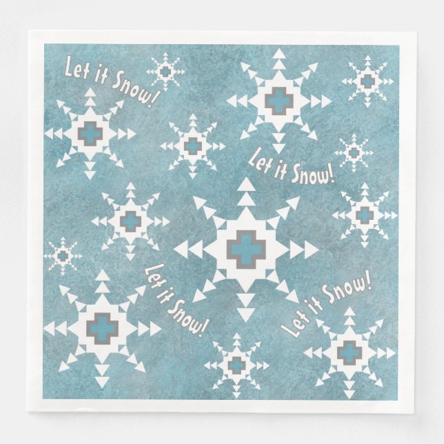 Serviette En Papier Southwest Winter Géométrique Snowflakes Personnali (Devant)
