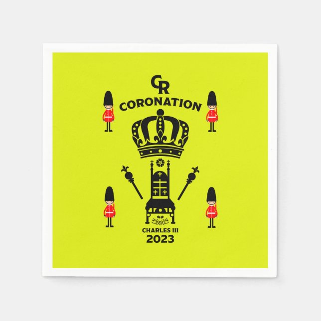Serviette En Papier Souvenir commémoratif du couronnement du roi Charl (Devant)