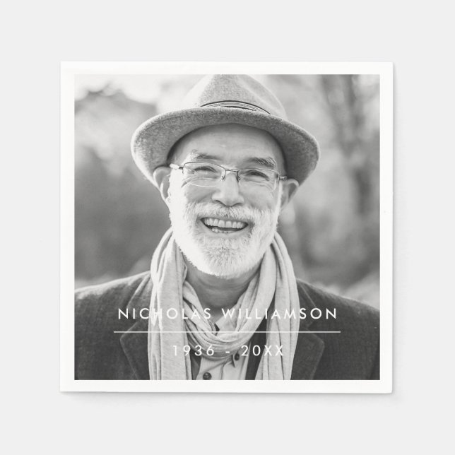 Serviette En Papier Souvenir commémoratif simple et moderne Photo pers (Devant)