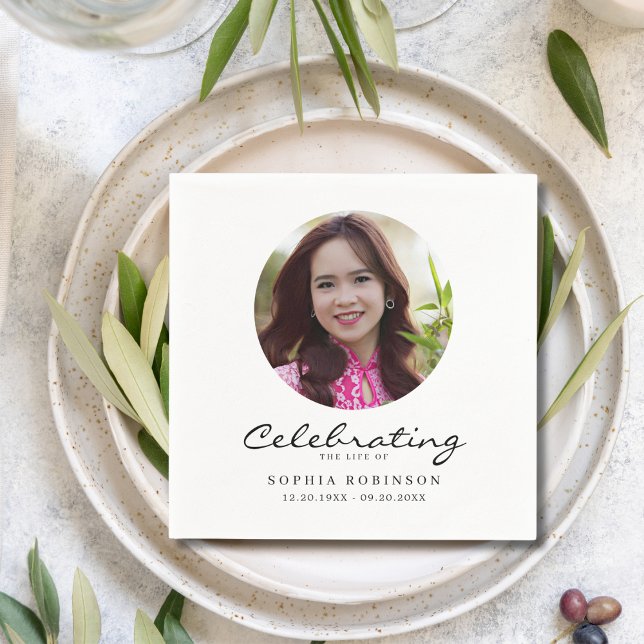 Serviette En Papier Souvenir de la Célébration de la Mémoire Photo (Créateur téléchargé)