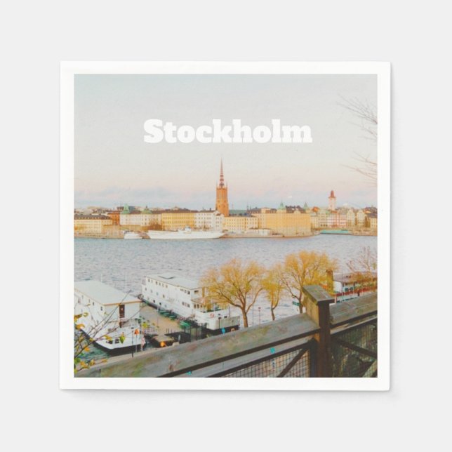 Serviette En Papier Souvenir de Stockholm, Suède (Devant)