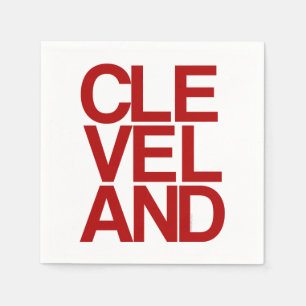 Serviette En Papier Souvenir typographique audacieux de Cleveland