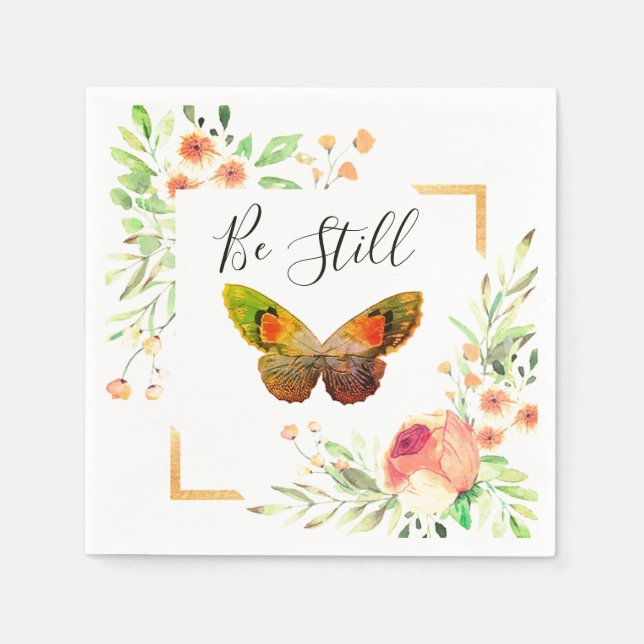 Serviette En Papier Soyez immobile floral   (Devant)
