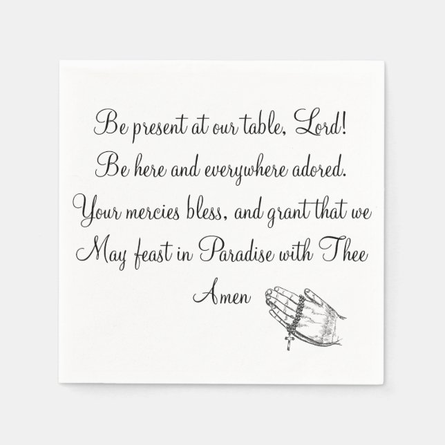 Serviette En Papier Soyez Présents À Notre Table Lord (Devant)