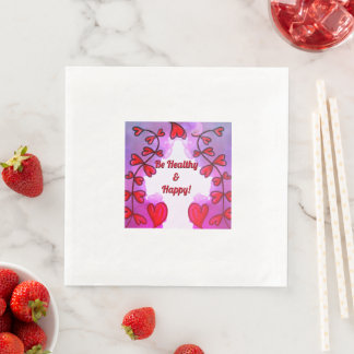 Serviette En Papier Soyez sain et heureux Papier Napkin