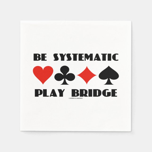 Serviette En Papier Soyez Systématique Play Bridge Conseils Quatre com (Devant)