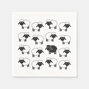 Serviette En Papier Soyez toujours Ewe Noir Mouton