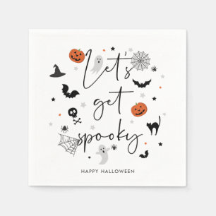 Serviette En Papier Soyons éffrayants de la fête d'Halloween blanc