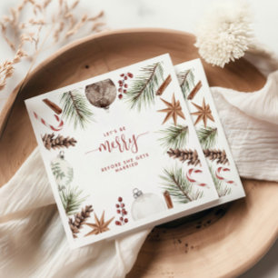 Serviette En Papier Soyons joyeux Fête des mariées de Noël rustique