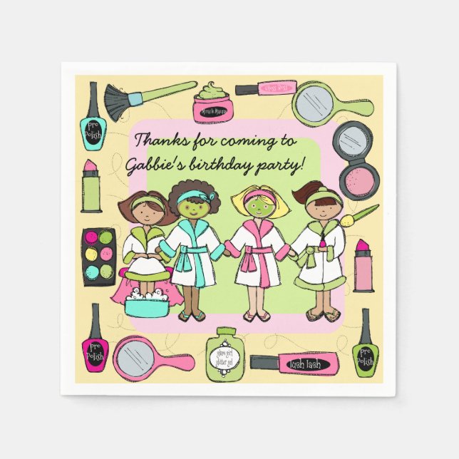 Serviette En Papier Spa Filles Jour Anniversaire Papier serviettes (Devant)