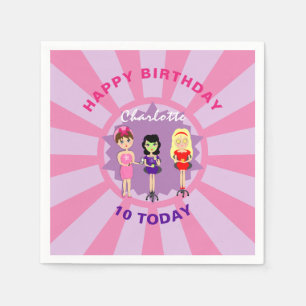 Serviette En Papier Spa Pamper Girly Kids mignonne Bonne fête d'annive