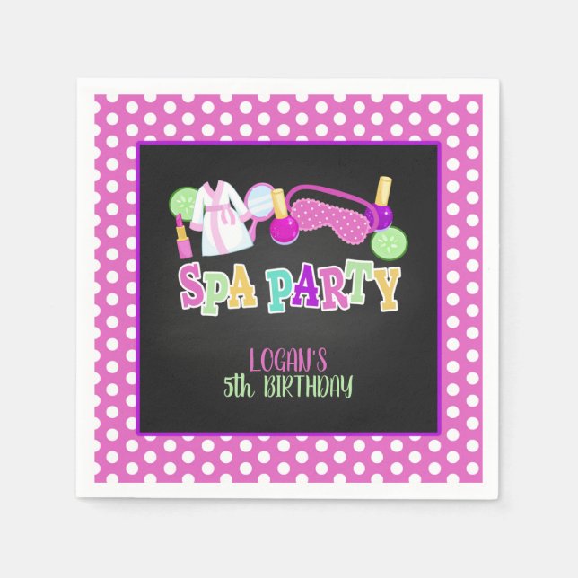 Serviette En Papier Spa Party Napkin - Personnalisé (Devant)