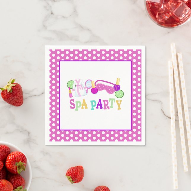 Serviette En Papier Spa Party Napkin - WH (En situation)