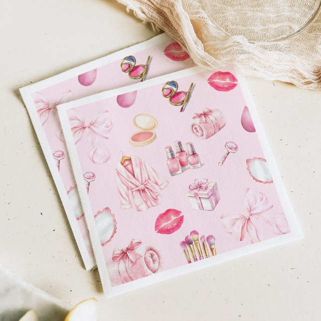 Serviette En Papier Spa Party Pink Birthday Party (Créateur téléchargé)