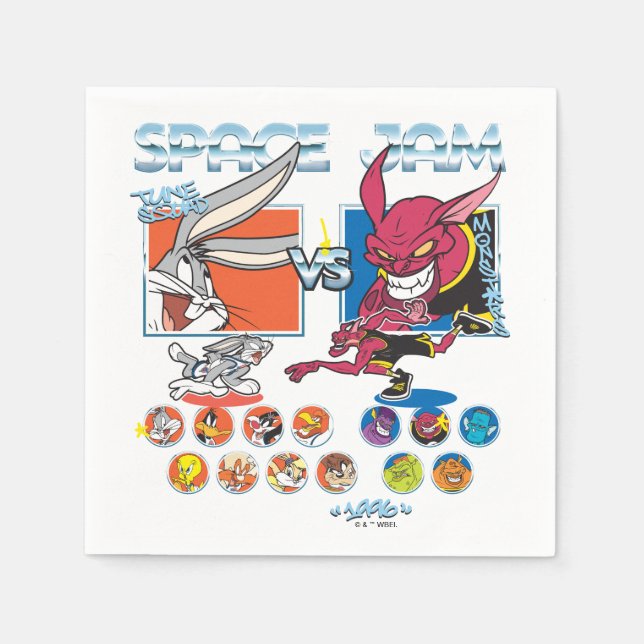Serviette En Papier SPACE JAM™ TUNE SQUAD™ VS Monstars Roster Graphic (Devant)