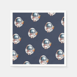 Serviette En Papier Space Man Rocket Ship Moon Anniversaire