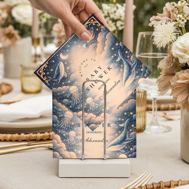 Serviette En Papier Space Ocean Whales Baby Shower (Créateur téléchargé)