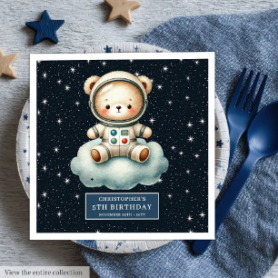 Serviette En Papier Space Teddy Bear Astronaut Napkins Garçon Annivers
