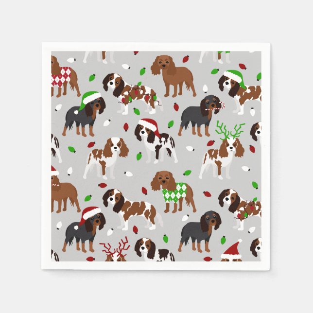 Serviette En Papier Spaniel de Christmas (Devant)