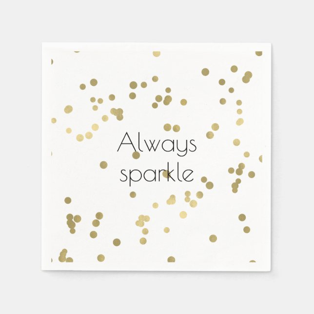 Serviette En Papier Sparkle Gold Confetti (Devant)