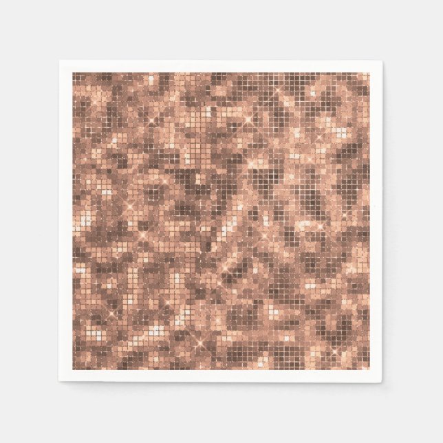 Serviette En Papier Sparkle Gold Luxe Sparkle Girly Sequins Party (Devant)
