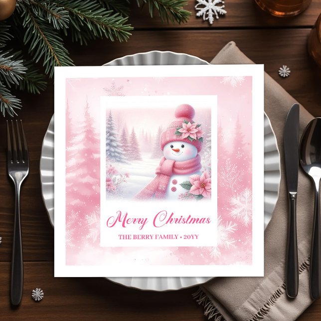 Serviette En Papier Sparkling Winter Scene Pinkmas Christmas Napkins  (Sparkling Winter Scene Pinkmas Christmas Napkins Kids Fun)