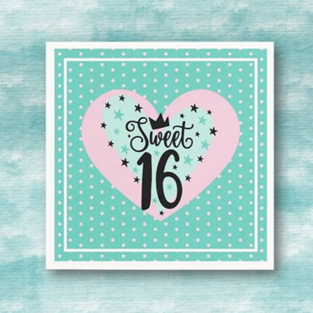 Serviette En Papier Spécial 16e anniversaire sucré  (Créateur téléchargé)