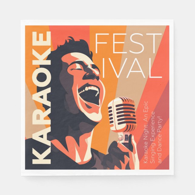 Serviette En Papier Spectacle du Karaoke (Devant)