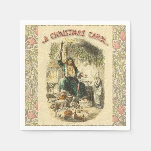 Serviette En Papier Spectre de Noël Présent Scrooge (Devant)
