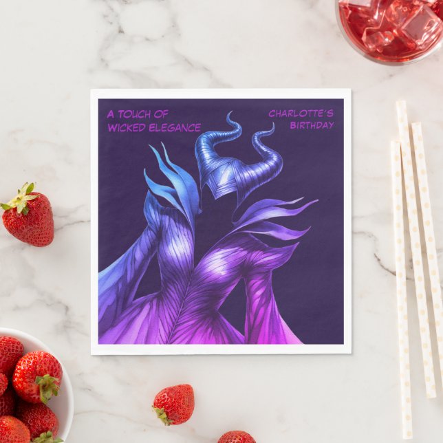 Serviette En Papier Spellbound Forest – Dark Fairy Birthday Party  (En situation)