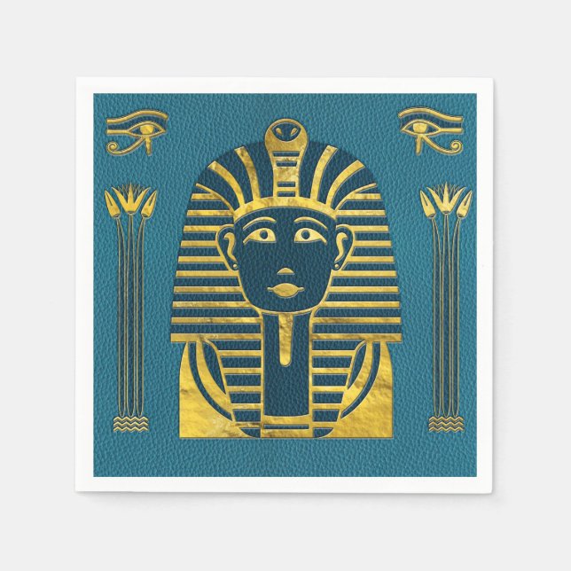 Serviette En Papier Sphinx d'or avec hiéroglyphes égyptiens (Devant)