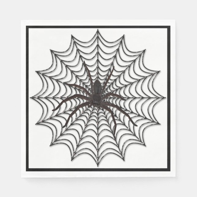Serviette En Papier Spider Web Et Black Spider Halloween (Devant)