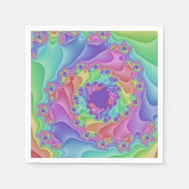 Serviette En Papier Spirale arc-en-ciel Pastel (Devant)