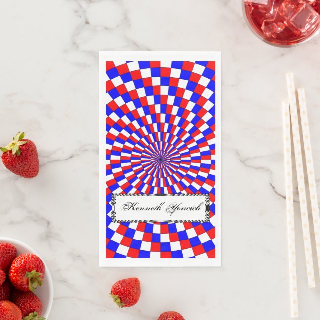 Serviette En Papier Spirale bleue rouge blanc par Kenneth Yoncich (En situation)