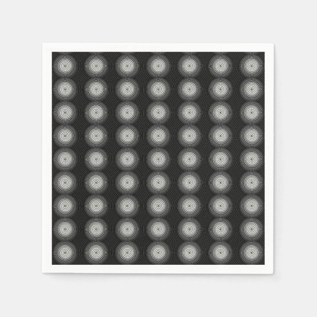 Serviette En Papier Spirale Noire Et Blanche (Devant)