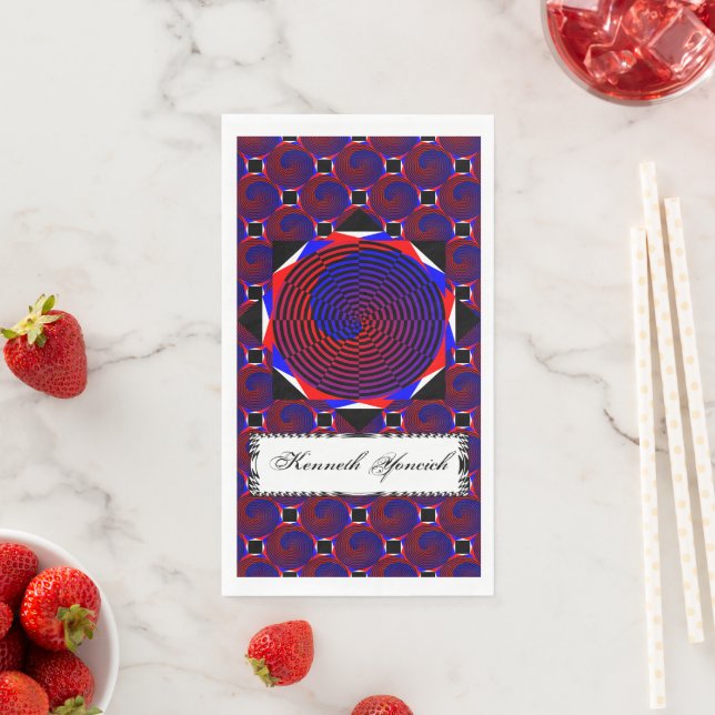 Serviette En Papier Spirale rouge et bleue par Kenneth Yoncich (En situation)