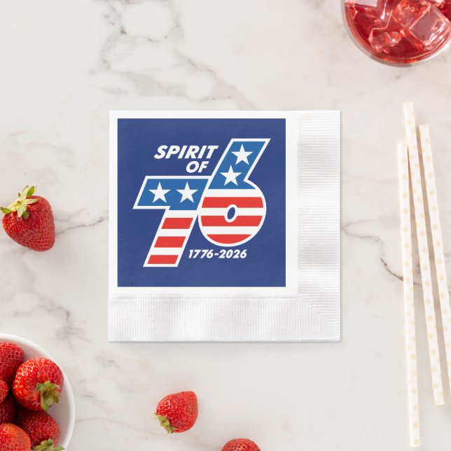 Serviette En Papier Spirit of 76 - America's 250th Birthday 1776-2026 (En situation)