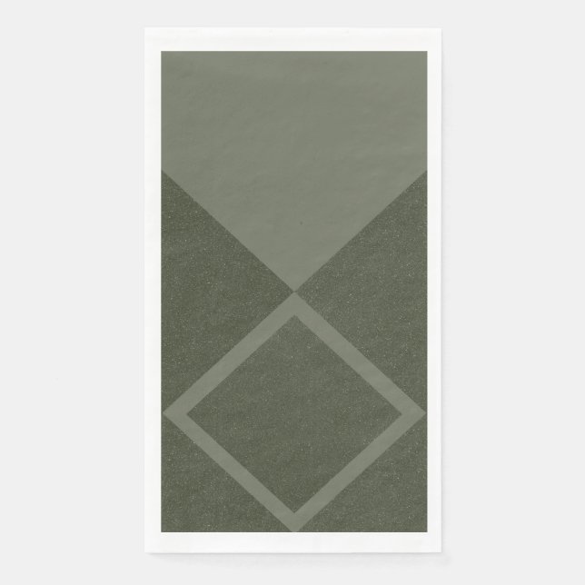 Serviette En Papier Split Peak + Fragmenté Diamond Napkin dans Moss Gr (Devant)