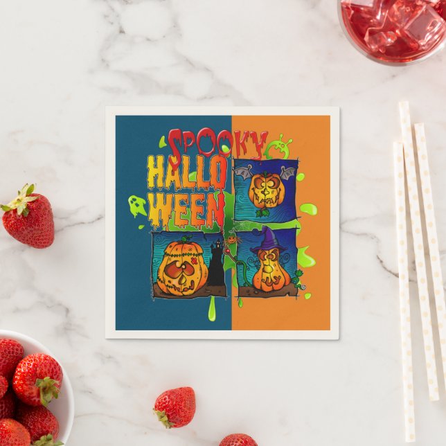 Serviette En Papier Spooky Halloween (En situation)
