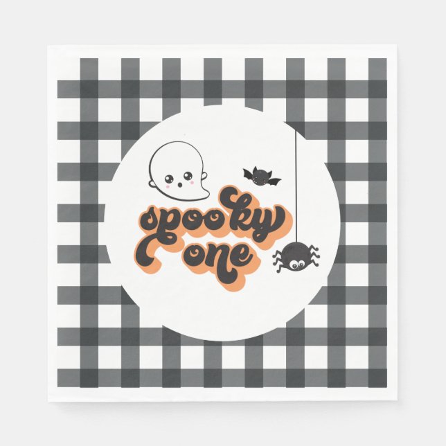 Serviette En Papier Spooky One Halloween 1er Anniversaire (Devant)