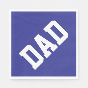 Serviette En Papier Sportif Diagonal DAD Texte sur Fond Bleu Foncé