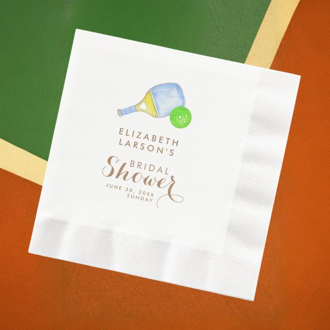 Serviette En Papier Sports Aquarelle Pickleball Thématique Mariée (Créateur téléchargé)