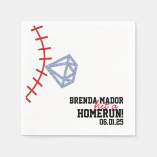 Serviette En Papier Sports Baseball Homerun Pailleté Enterrement de Vi