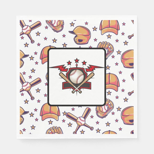 Serviette En Papier Sports de baseball  (Devant)