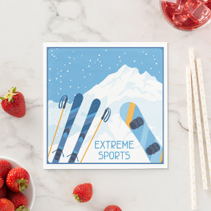 Serviette En Papier Sports d'hiver extrêmes