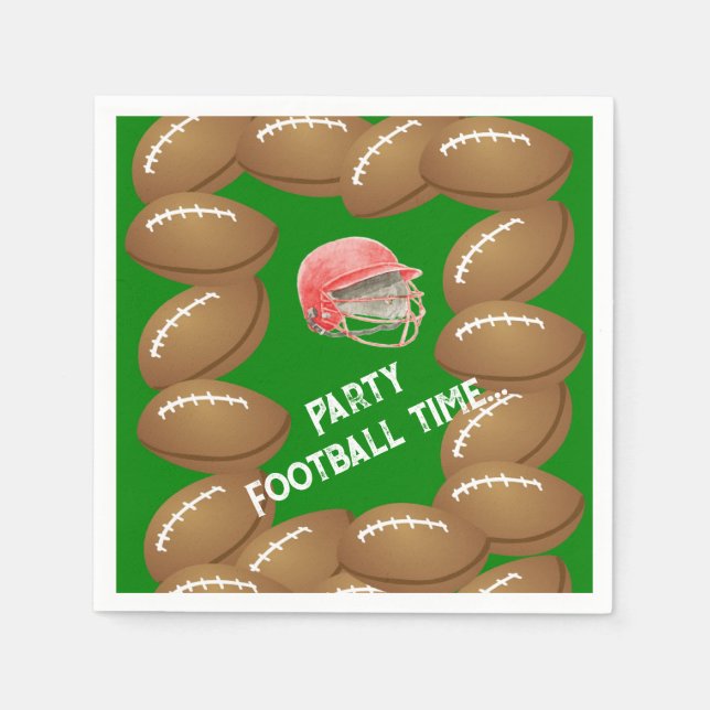 Serviette En Papier Sports Football Party heure... Serviette de table (Devant)