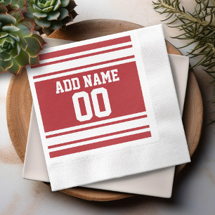 Serviette En Papier Sports Jersey avec votre nom et votre numéro